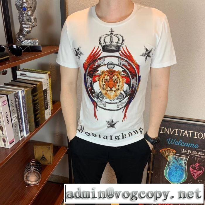 ドルチェ＆ガッバーナ Dolce&Gabbana 大人っぽく見せ新作 2019夏ファション新品 半袖Tシャツ 2色可選 夏らしい品格が漂う