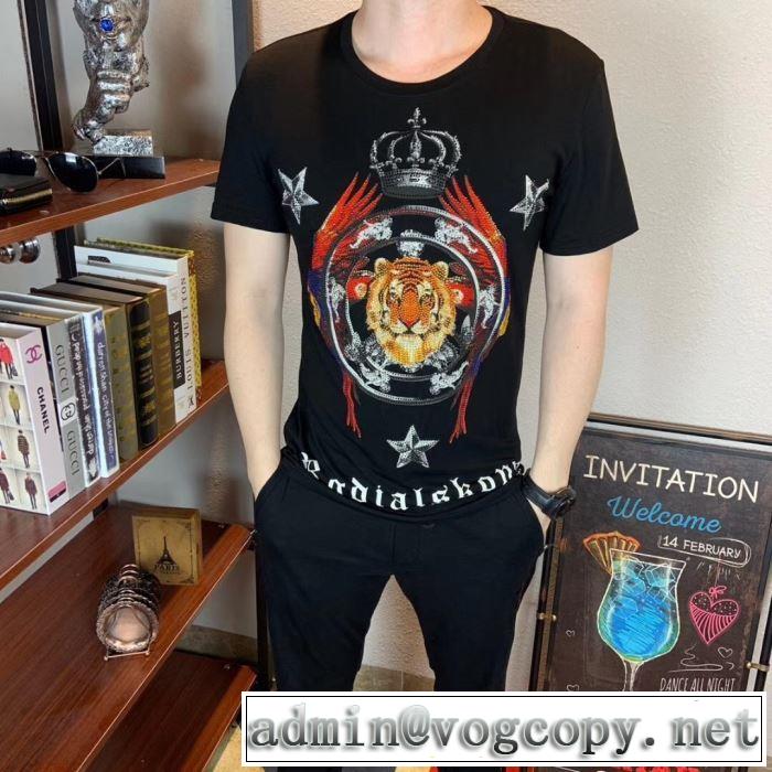 ドルチェ＆ガッバーナ Dolce&Gabbana 大人っぽく見せ新作 2019夏ファション新品 半袖Tシャツ 2色可選 夏らしい品格が漂う