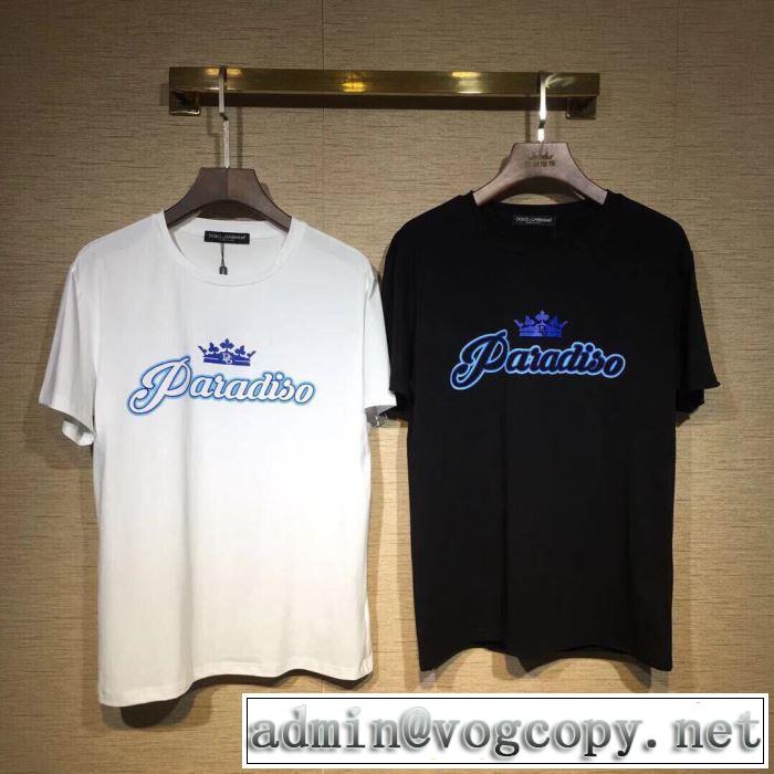 2色可選 ドルチェ＆ガッバーナ Dolce&Gabbana 夏の大人カジュアルスタイル 半袖Tシャツ 2019年最新ファッション 