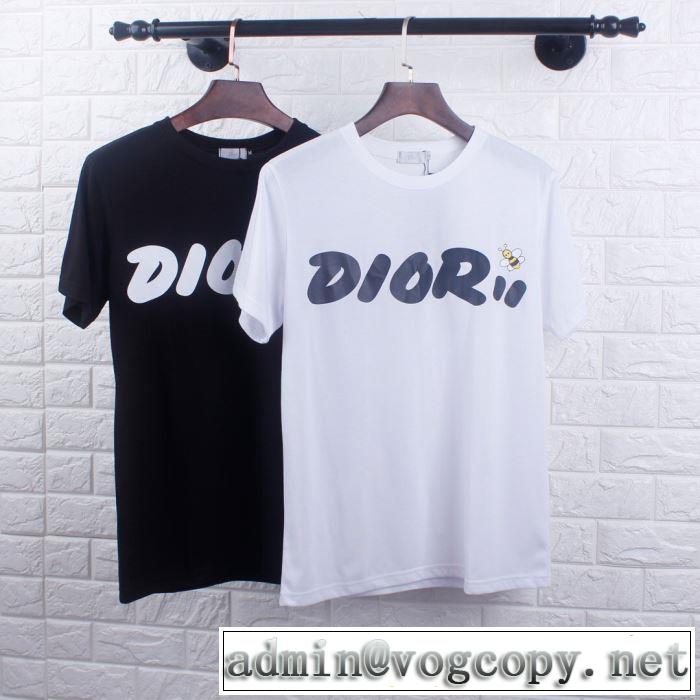 大人カジュアル夏ファッション2019 ディオール DIOR キレイめ感が強い 2色可選 抜け感スゴイ 半袖Tシャツ 