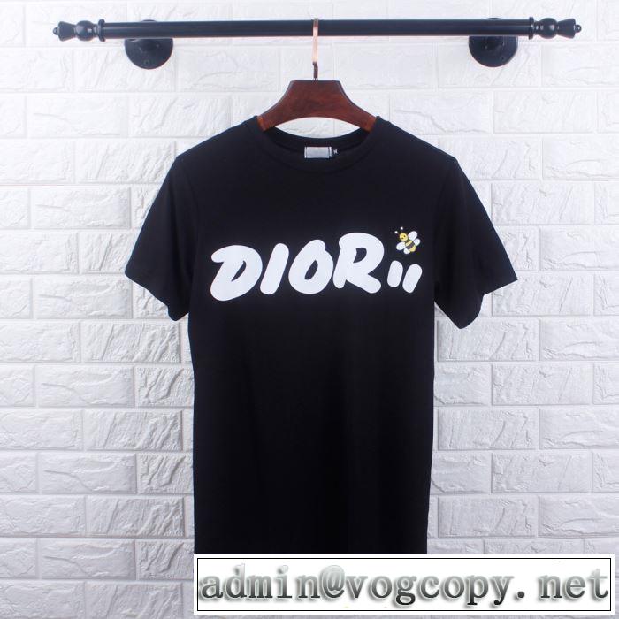 大人カジュアル夏ファッション2019 ディオール DIOR キレイめ感が強い 2色可選 抜け感スゴイ 半袖Tシャツ
