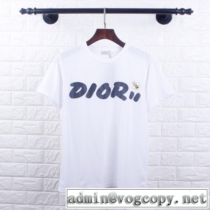 大人カジュアル夏ファッション2019 ディオール DIOR キレイめ感が強い 2色可選 抜け感スゴイ 半袖Tシャツ