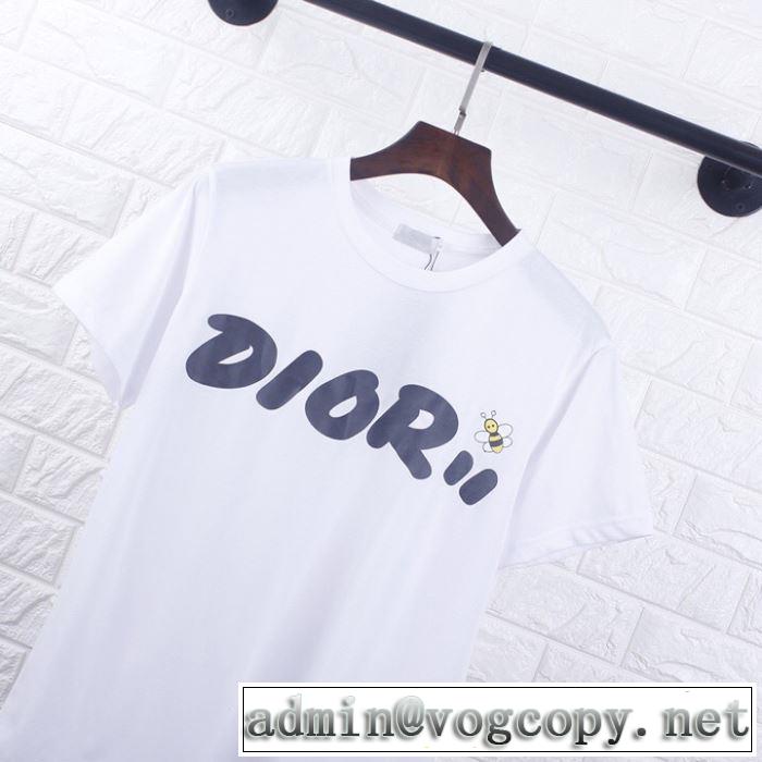 大人カジュアル夏ファッション2019 ディオール DIOR キレイめ感が強い 2色可選 抜け感スゴイ 半袖Tシャツ