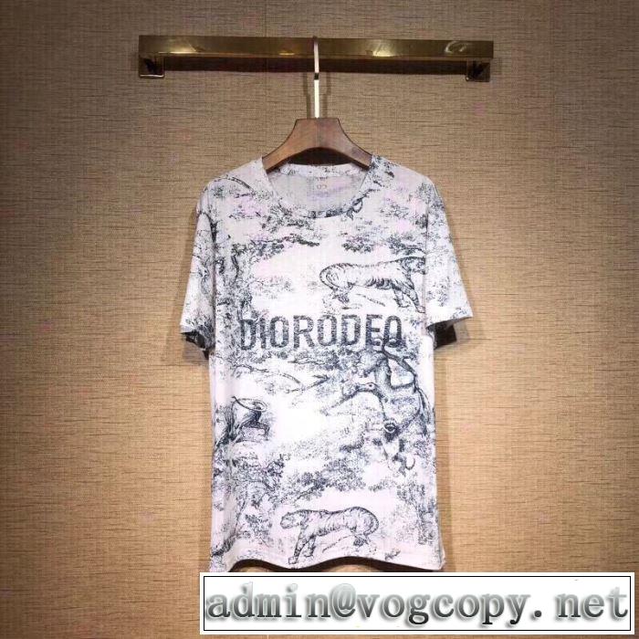 2色可選 季節感をプラス人気商品 ディオール DIOR 2019春夏も引き続きトレンド 半袖Tシャツ 春夏に役立つカジュアル