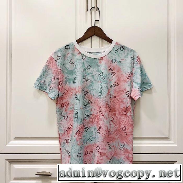 気持ちいい真夏日にぴったり ディオール DIOR 2色可選 おしゃれな夏ファッション2019 半袖Tシャツ 風通しのよい 