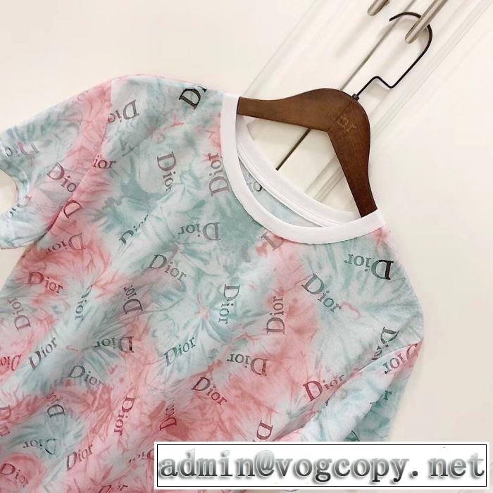 気持ちいい真夏日にぴったり ディオール DIOR 2色可選 おしゃれな夏ファッション2019 半袖Tシャツ 風通しのよい