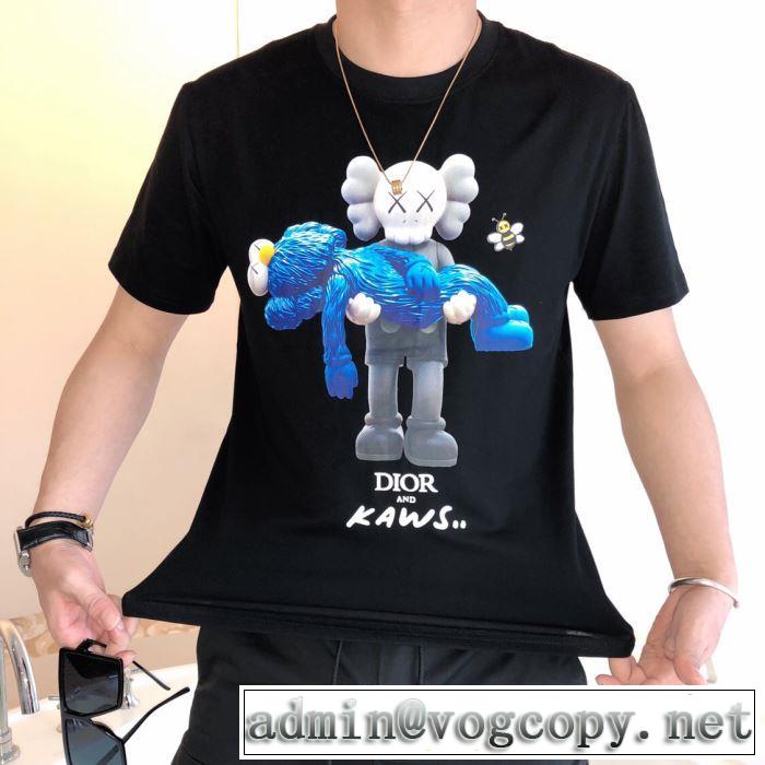 素敵なスタイルで夏の定番 ディオール DIOR今年春夏ファション流行り  2色可選 半袖Tシャツ 2019SSのトレンド商品 