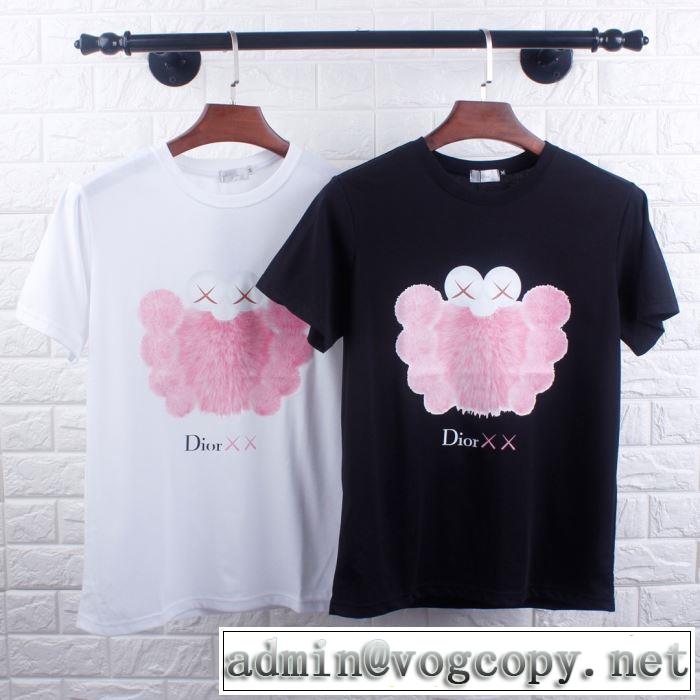 最も目立ったブランド新品 ディオール2019夏色っぽさ  DIOR 2色可選 半袖Tシャツ おしゃれデザインも大人気