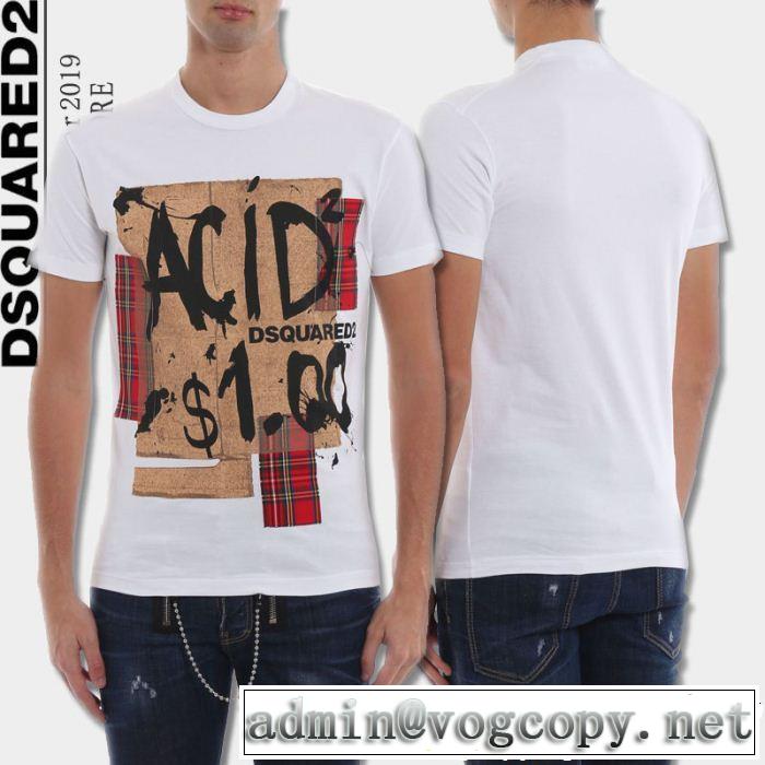  ディースクエアード DSQUARED2この夏は注目新作  Tシャツ/ティーシャツ 抜け感スゴイ 2色可選 