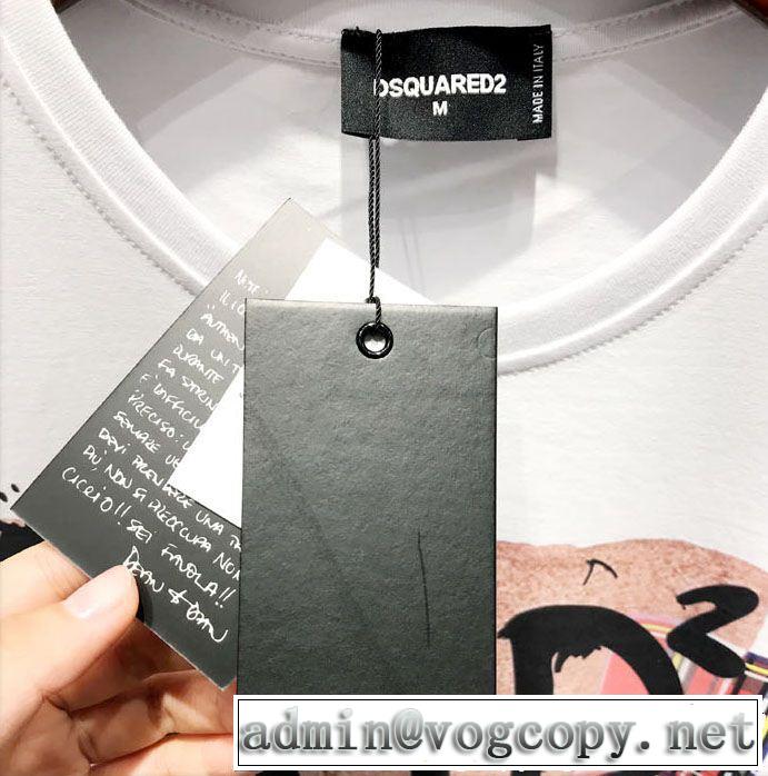 ディースクエアード DSQUARED2この夏は注目新作  Tシャツ/ティーシャツ 抜け感スゴイ 2色可選