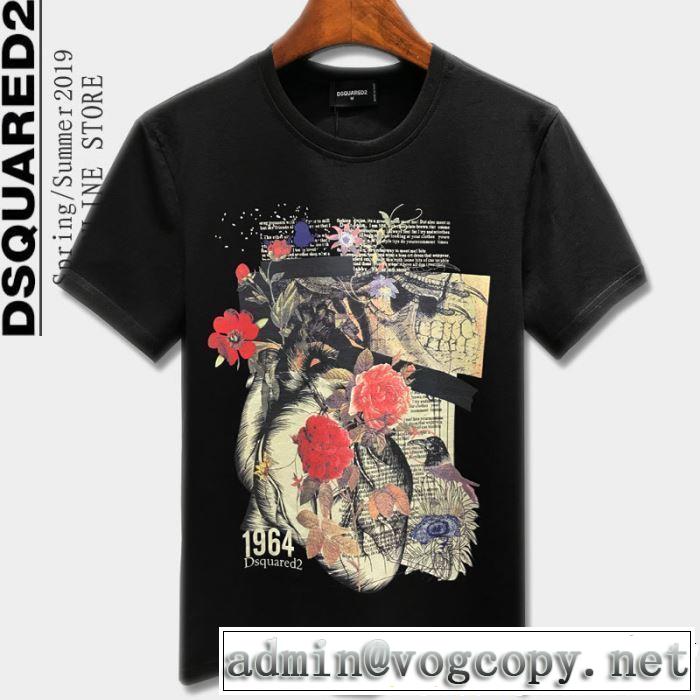 DSQUARED2 Tシャツ/ティーシャツ 2色可選 2019春夏の大注目トレンド クールな印象を引き立て ディースクエアード