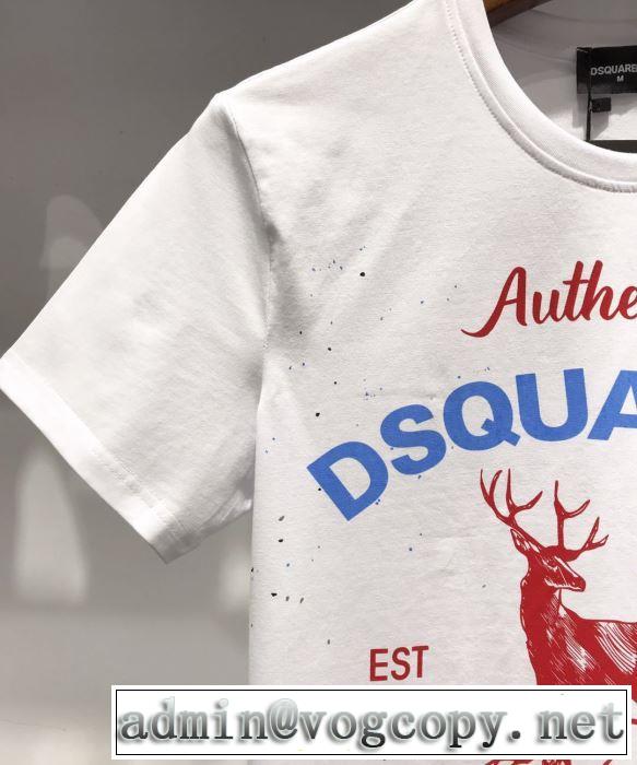 スタイルUPして着こなす 半袖Tシャツ 2019年春夏のトレンドアイテム  2色可選 ディースクエアード DSQUARED2 すっきりした印象に