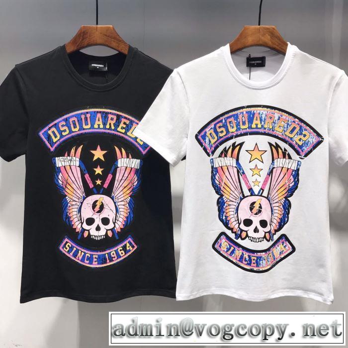 半袖Tシャツ  ぐっと鮮度がアップ 2色可選 クラシカルな雰囲気 ディースクエアード DSQUARED2 2019年春夏シーズンの人気 