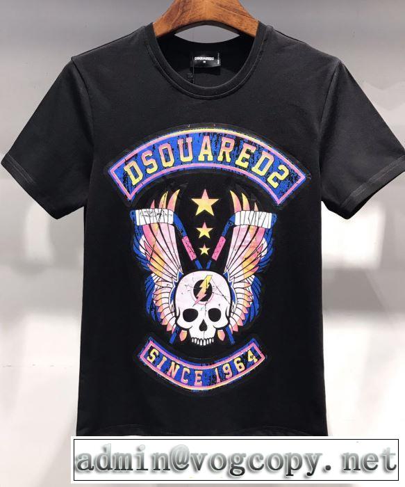半袖Tシャツ  ぐっと鮮度がアップ 2色可選 クラシカルな雰囲気 ディースクエアード DSQUARED2 2019年春夏シーズンの人気