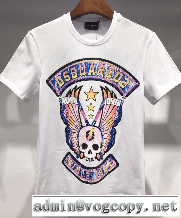 半袖Tシャツ  ぐっと鮮度がアップ 2色可選 クラシカルな雰囲気 ディースクエアード DSQUARED2 2019年春夏シーズンの人気