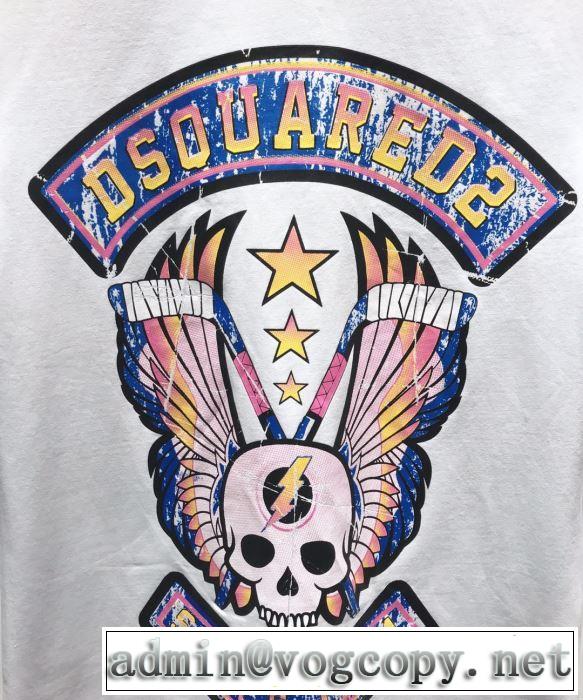 半袖Tシャツ  ぐっと鮮度がアップ 2色可選 クラシカルな雰囲気 ディースクエアード DSQUARED2 2019年春夏シーズンの人気