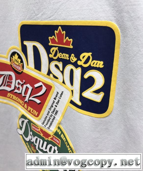 半袖Tシャツ 夏の大人カジュアルスタイル  2色可選 2019年最新ファッション ディースクエアード DSQUARED2 スタイルアップ効果