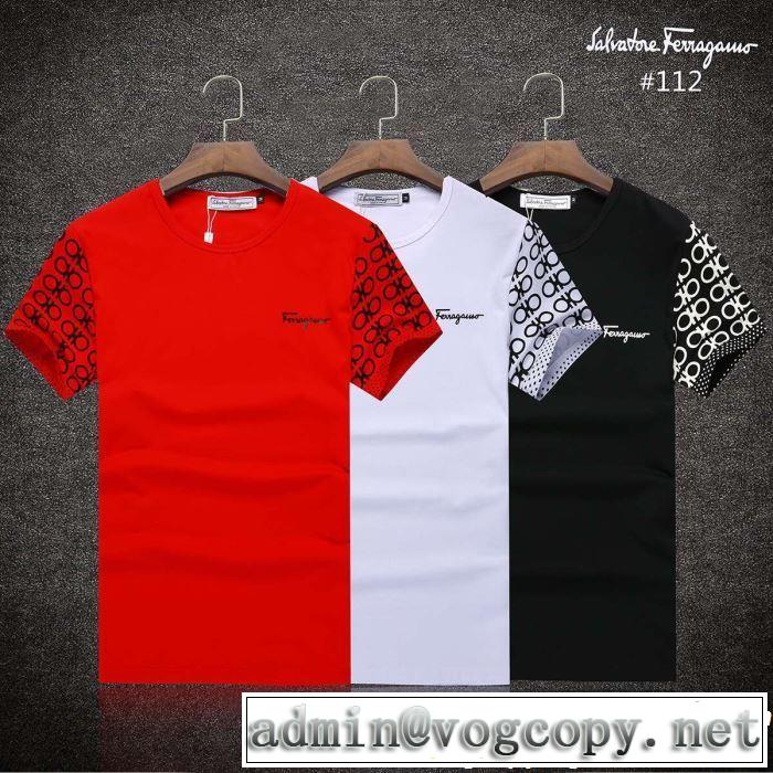 最も目立ったブランド新品 2019春夏の大注目トレンド FERRAGAMO サルヴァトーレフェラガモ 半袖Tシャツ 3色可選