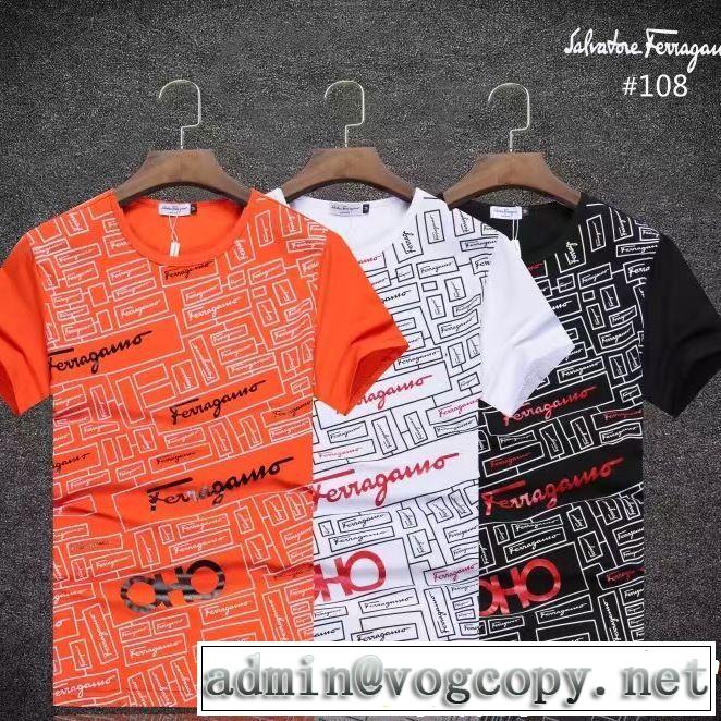 春夏のトレンドアイテム FERRAGAMO サルヴァトーレフェラガモ 半袖Tシャツ 3色可選 2019春夏の大注目トレンド