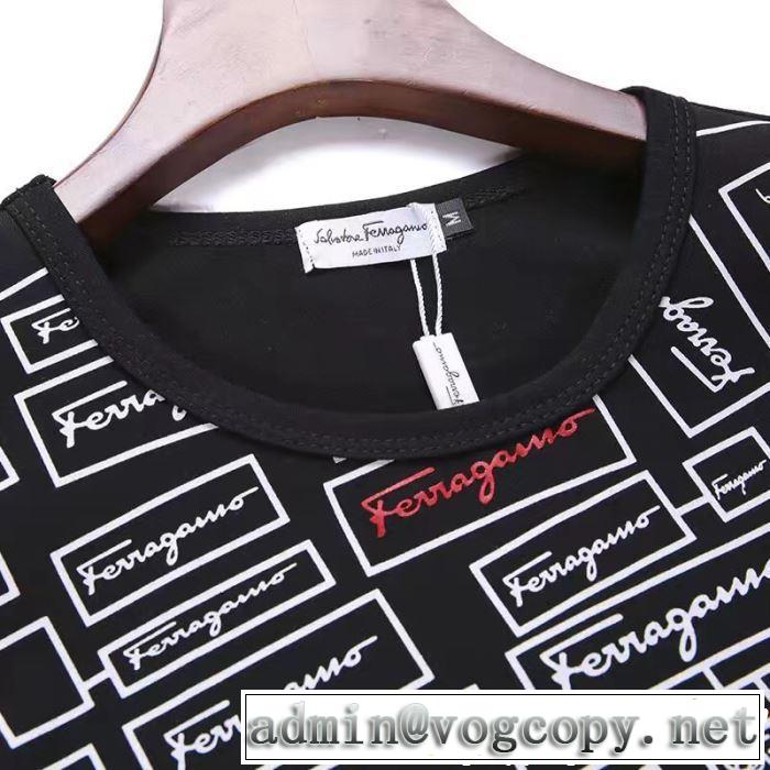 春夏のトレンドアイテム FERRAGAMO サルヴァトーレフェラガモ 半袖Tシャツ 3色可選 2019春夏の大注目トレンド
