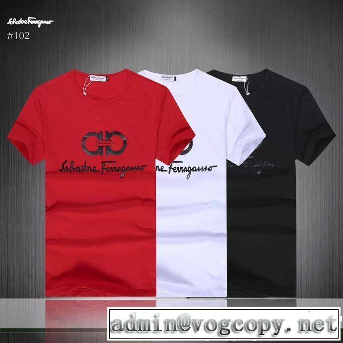 半袖Tシャツ 3色可選 FERRAGAMO サルヴァトーレフェラガモ 2019春夏も引き続きトレンド 今っぽく新作アイテム