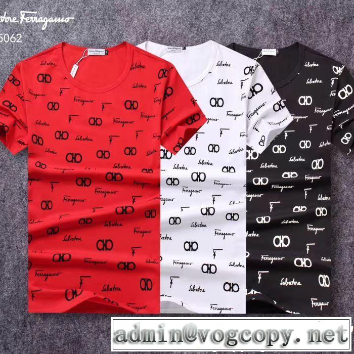 FERRAGAMO サルヴァトーレフェラガモ 半袖Tシャツ 3色可選 目を引く春夏トップス 2019年春夏のトレンドアイテム