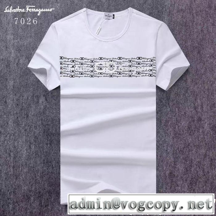 2019即旬な装いに 素敵なスタイルで夏の定番 FERRAGAMO サルヴァトーレフェラガモ 半袖Tシャツ 3色可選