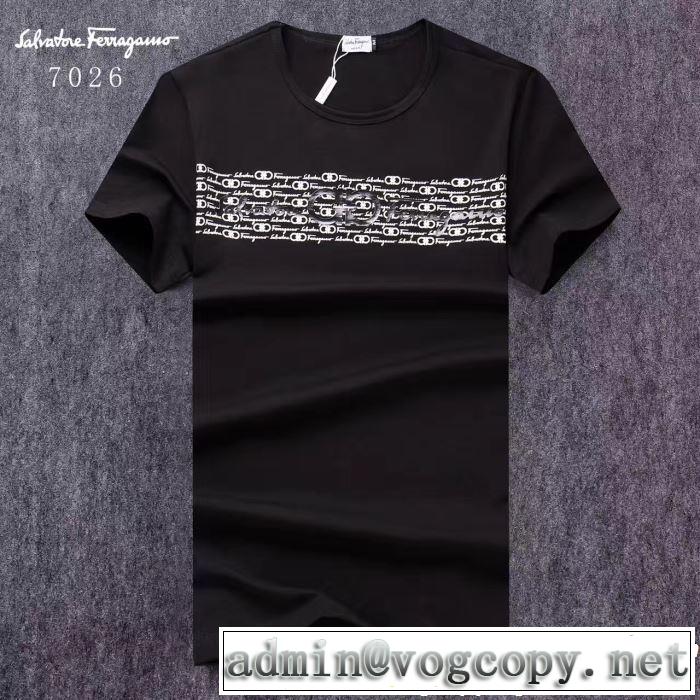 2019即旬な装いに 素敵なスタイルで夏の定番 FERRAGAMO サルヴァトーレフェラガモ 半袖Tシャツ 3色可選