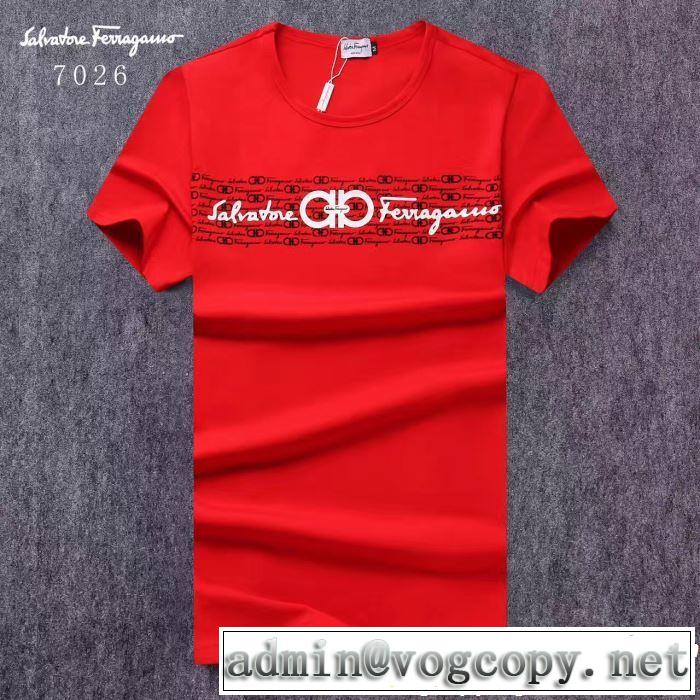 2019即旬な装いに 素敵なスタイルで夏の定番 FERRAGAMO サルヴァトーレフェラガモ 半袖Tシャツ 3色可選