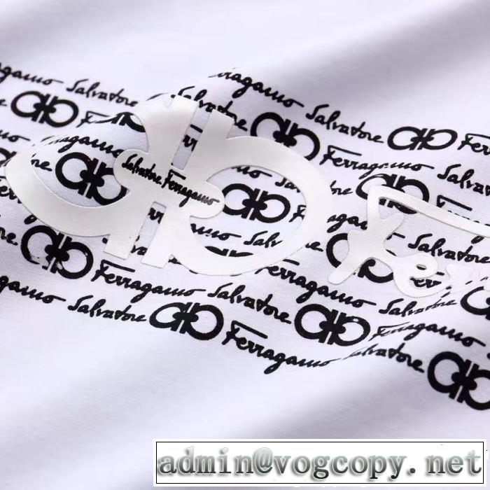 2019即旬な装いに 素敵なスタイルで夏の定番 FERRAGAMO サルヴァトーレフェラガモ 半袖Tシャツ 3色可選