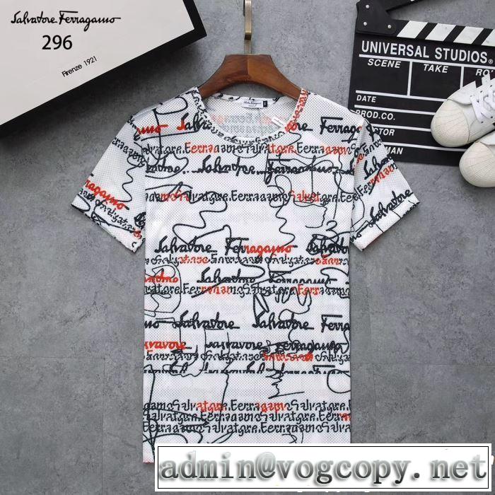 ベストはキレイめな印象に FERRAGAMO サルヴァトーレフェラガモ 半袖Tシャツ 3色可選 【2019春夏】最新コレクション