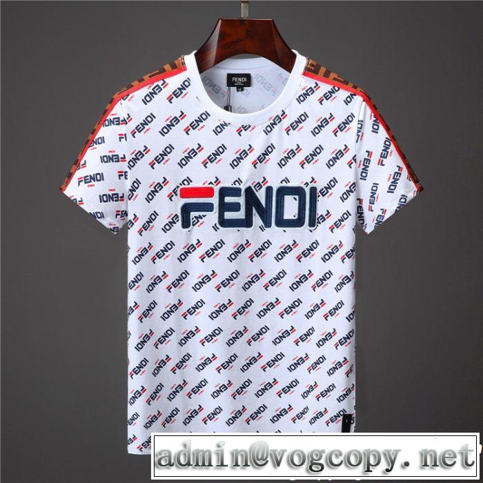半袖Tシャツ 2色可選 大人可愛いスタイル切りっぱなしデザイン  FENDI フェンディ