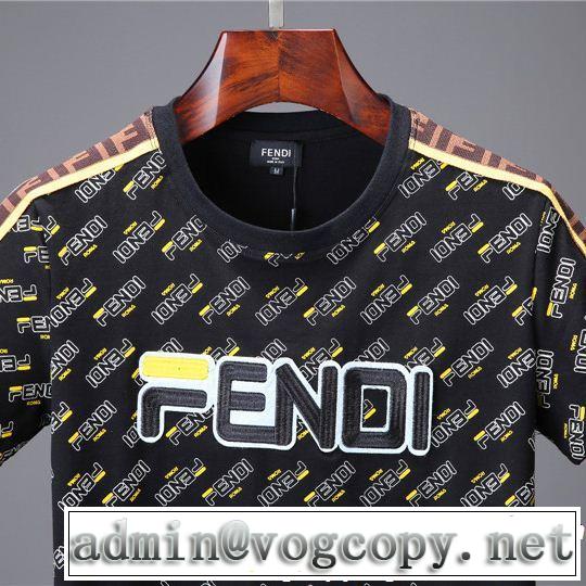 半袖Tシャツ 2色可選 大人可愛いスタイル切りっぱなしデザイン  FENDI フェンディ