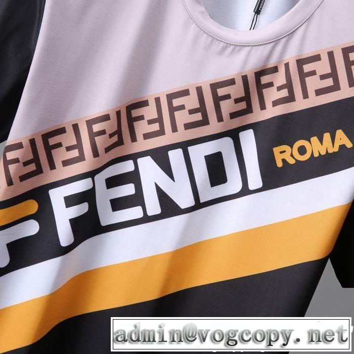 大人っぽく見せ新作 甘過ぎず大人な印象に FENDI フェンディ半袖Tシャツ 2色可選