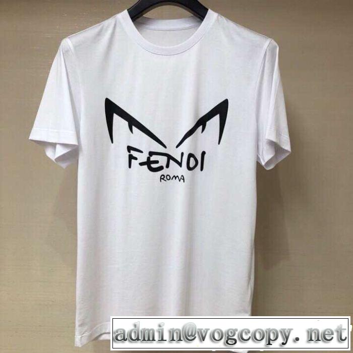 大人っぽく仕上げ 優しげ人気アイテム 抜け感スゴイ FENDI フェンディ半袖Tシャツ 2色可選