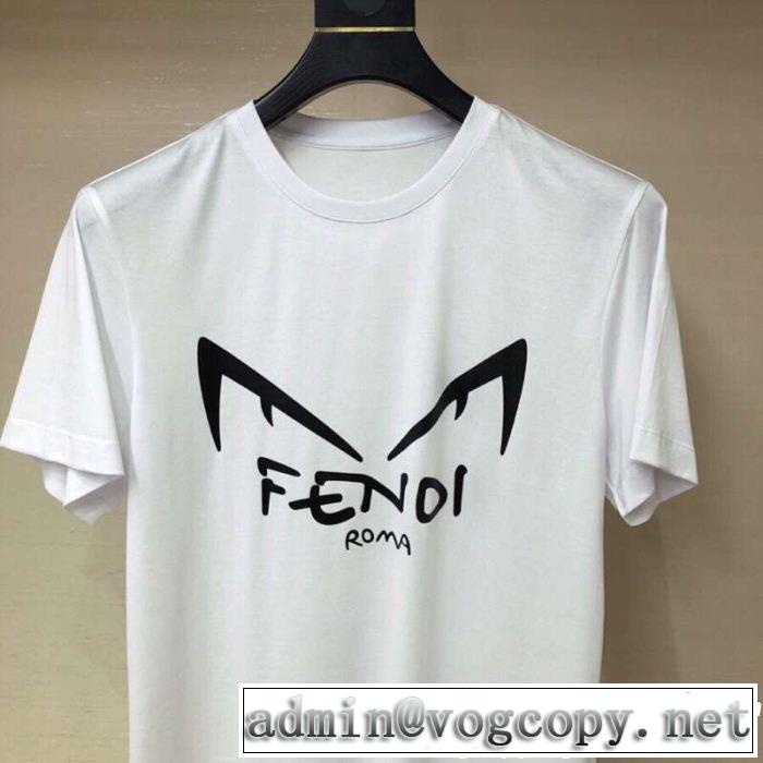 大人っぽく仕上げ 優しげ人気アイテム 抜け感スゴイ FENDI フェンディ半袖Tシャツ 2色可選