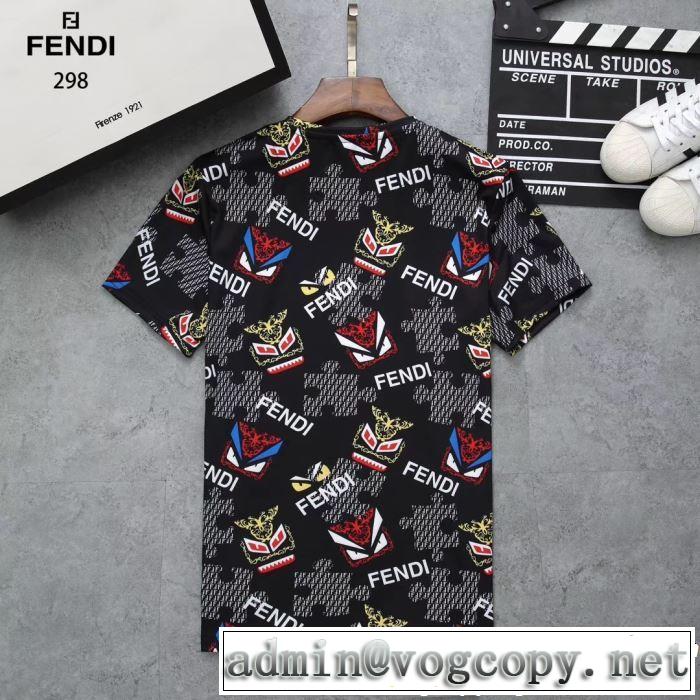 2019年春夏流行ファッション 大人可愛いスタイル FENDI フェンディ半袖Tシャツ 3色可選