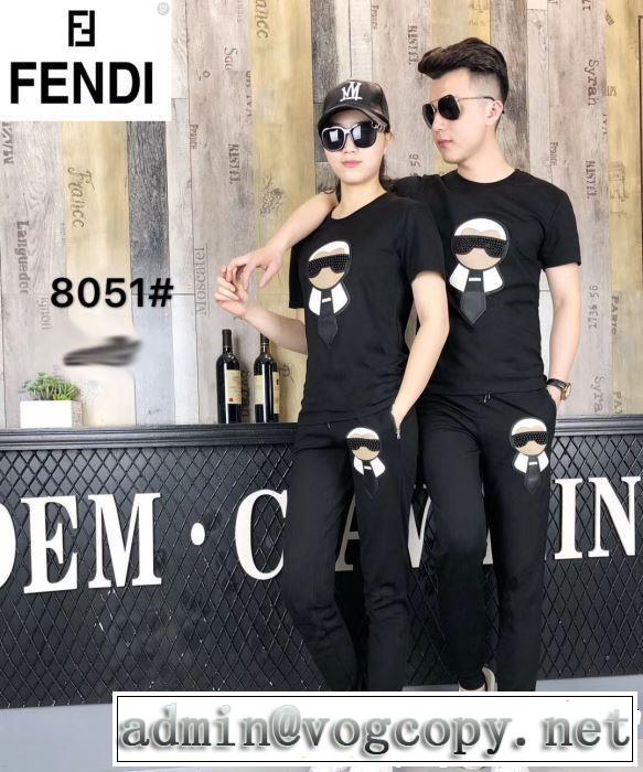 争奪戦必至！フェンディ絶対チェックしたい 半袖 上下セット男女兼用 FENDI 最前線2019