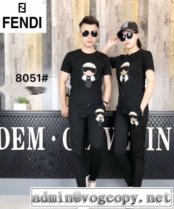 争奪戦必至！フェンディ絶対チェックしたい 半袖 上下セット男女兼用 FENDI 最前線2019