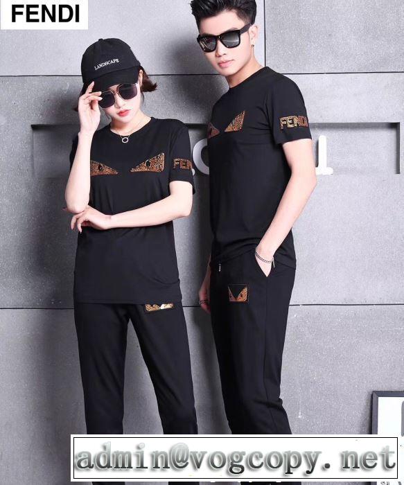  この夏に大満喫できる 半袖 上下セット 話題沸騰中の2019夏季新作 FENDI フェンディ 夏季最新アイテム