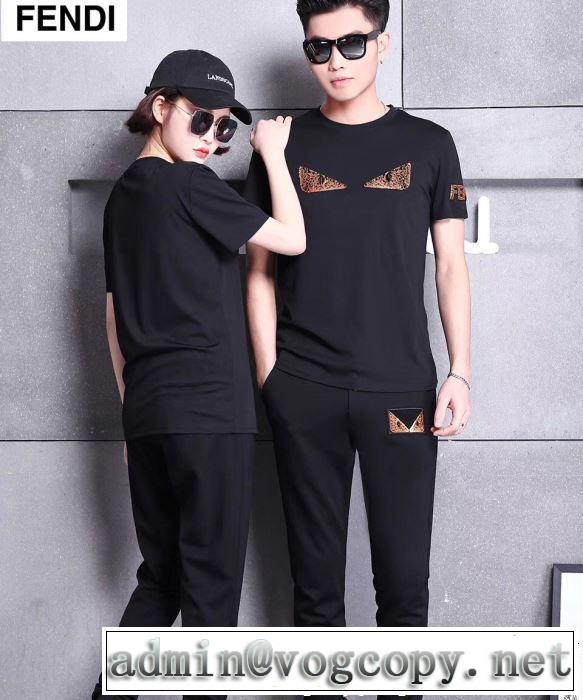 この夏に大満喫できる 半袖 上下セット 話題沸騰中の2019夏季新作 FENDI フェンディ 夏季最新アイテム