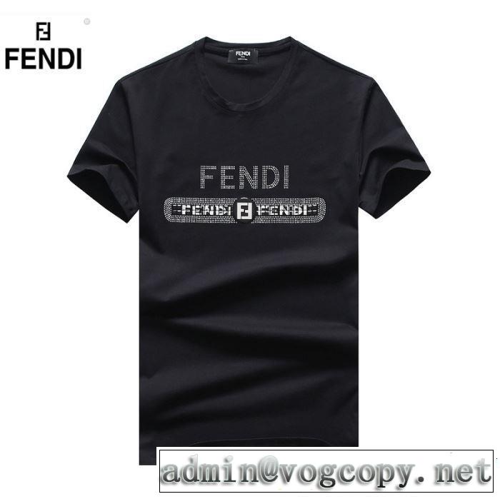 2019夏ファション新品 爽やかすぎない大人の印象に FENDI フェンディ 半袖Tシャツ 4色可選