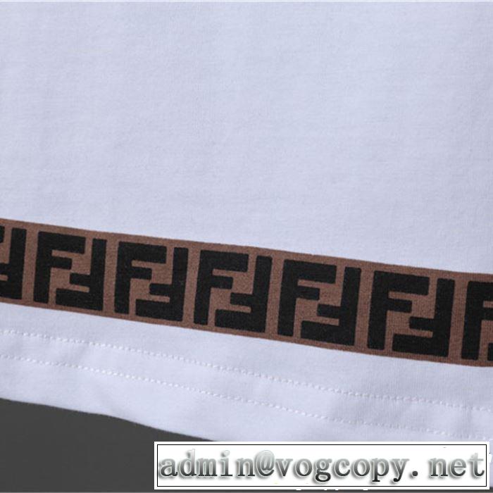 2色可選 半袖Tシャツ 今年春夏ファション流行り 2019春夏人気トレンドアイテム FENDI フェンディ