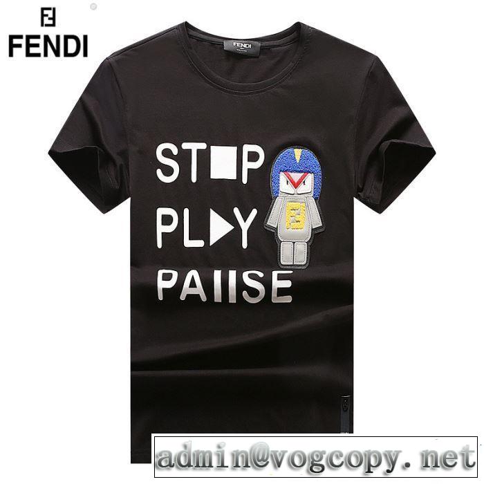 2019春夏の大注目トレンド 今から夏まで活躍する FENDI フェンディ 半袖Tシャツ 3色可選