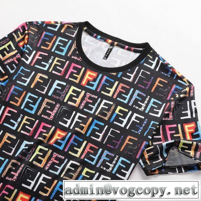 2019SSのトレンド商品 着るだけで上品なスタイル 魅力的なカラー使い  FENDI フェンディ 半袖Tシャツ