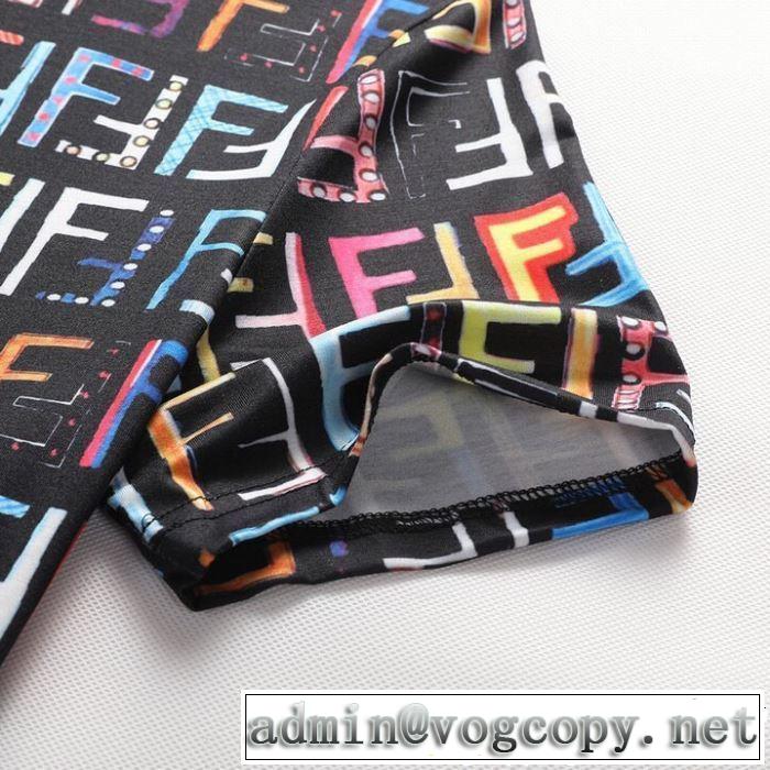 2019SSのトレンド商品 着るだけで上品なスタイル 魅力的なカラー使い  FENDI フェンディ 半袖Tシャツ