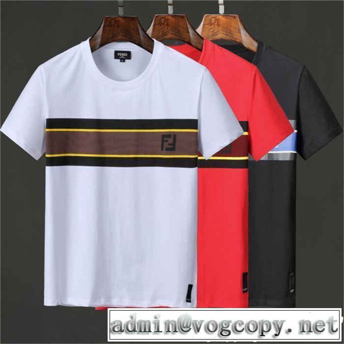 素敵カジュアルの春夏コレクション 2019年春夏シーズンの人気 FENDI フェンディ 半袖Tシャツ 3色可選