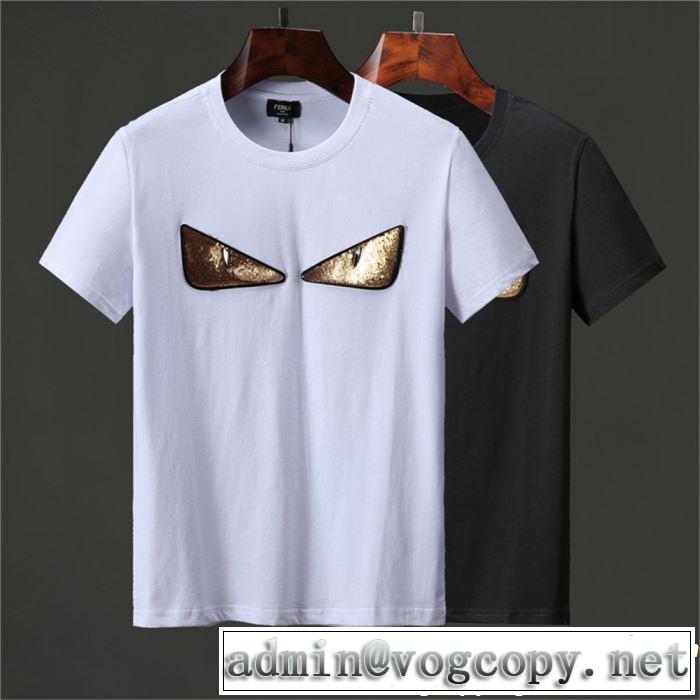 新作コレクションを見る 大人カジュアル夏ファッション2019 FENDI フェンディ 半袖Tシャツ 2色可選