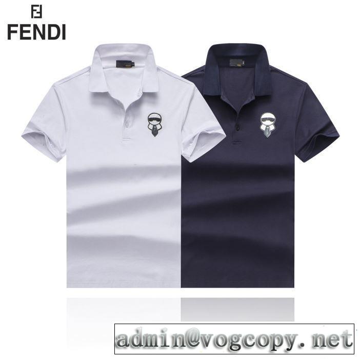夏に良く似合うちょっと新品 大人カジュアル夏ファッション2019 FENDI フェンディ 半袖Tシャツ 2色可選