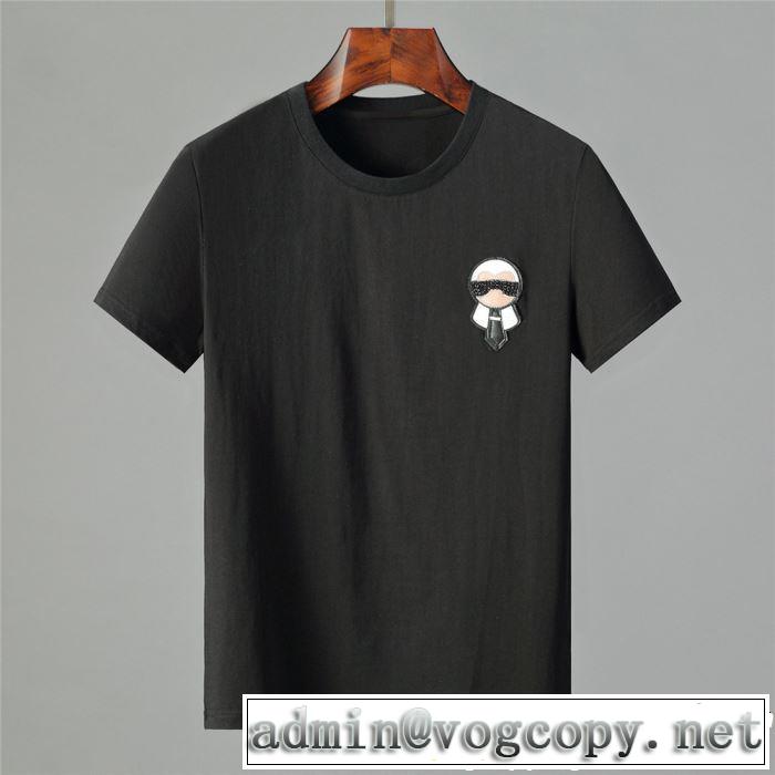 大胆にデザインオシャレ新品 2019春夏のトレンド新商品 FENDI フェンディ 2色可選 半袖Tシャツ